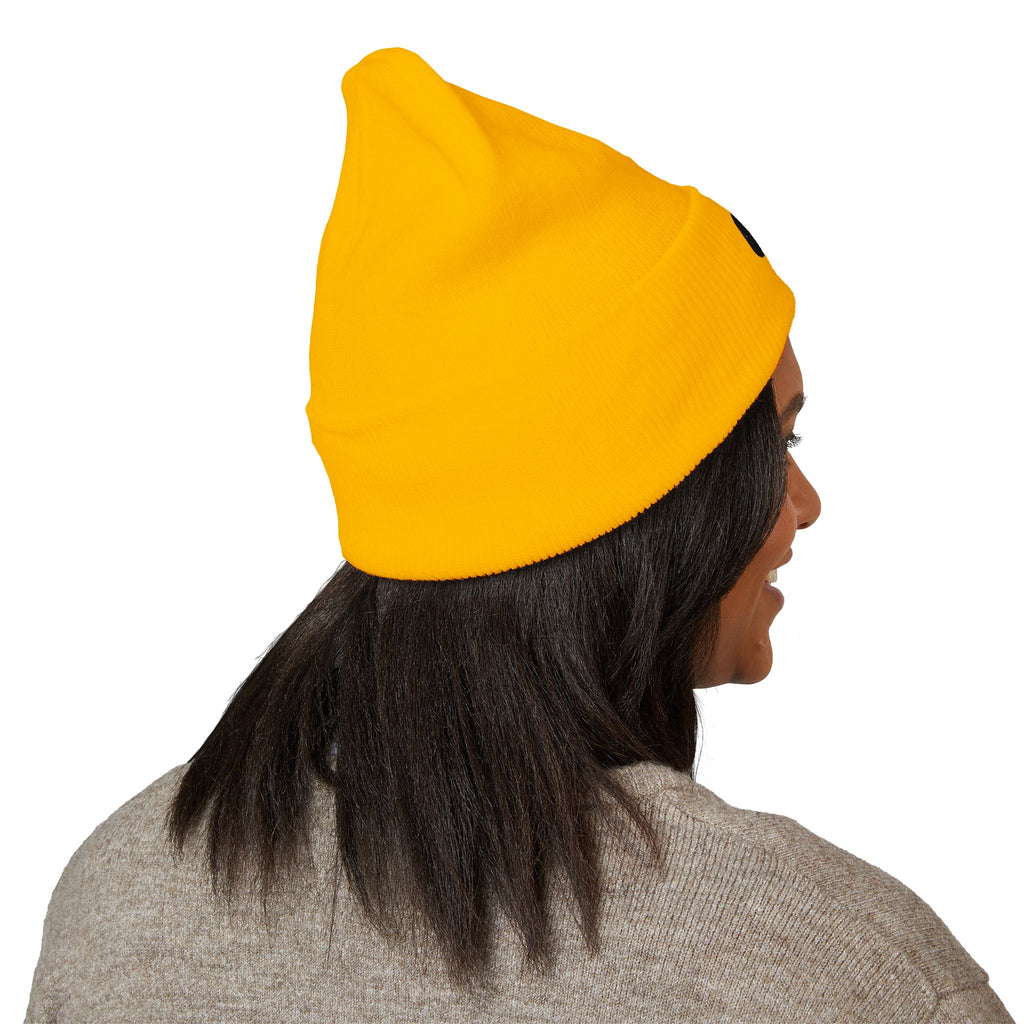 Embroidered "G1" Classic Cuffed Beanie — Minimal Rib Knit Winter Hat