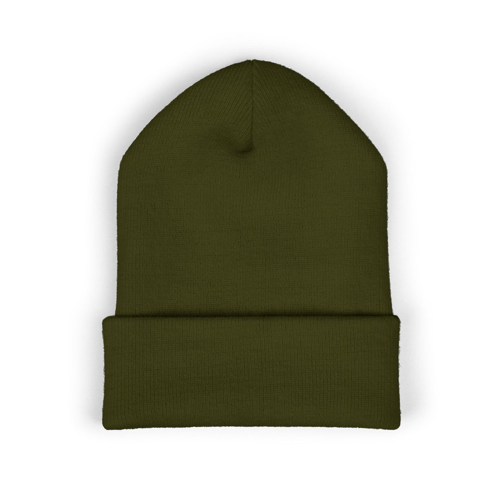 Embroidered "G1" Classic Cuffed Beanie — Minimal Rib Knit Winter Hat
