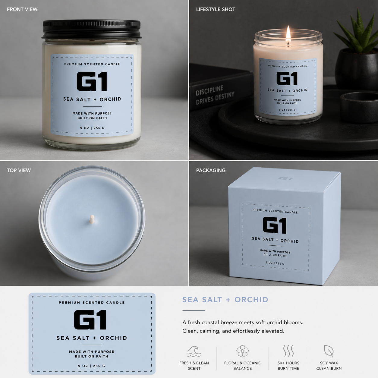 G1 Scented Soy Candle — 9oz Jar